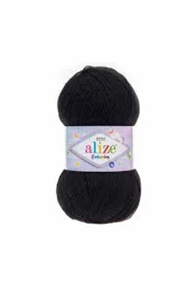 Alize Şekerim Bebe İnce Bebek Örgü İpi 60 Siyah