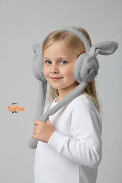 Trend Bebe Butik Căști de pluș cu urechi de iepure pentru fete, cu urechi mob...