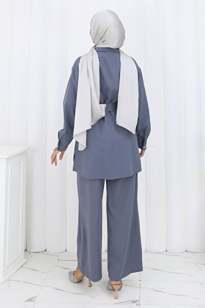 Missvalle Διπλό Σετ με Πέρλες και Ζώνες Γκρι 19265