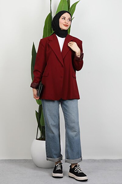 GİYZAMİLA Μπουφάν με δύο κουμπιά Dalya μπορντό