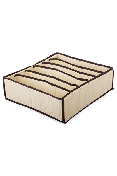 zola Drawer organizer, Zola®, for socks and underwear, with 6 compartments, cream, 34x30x10 cm