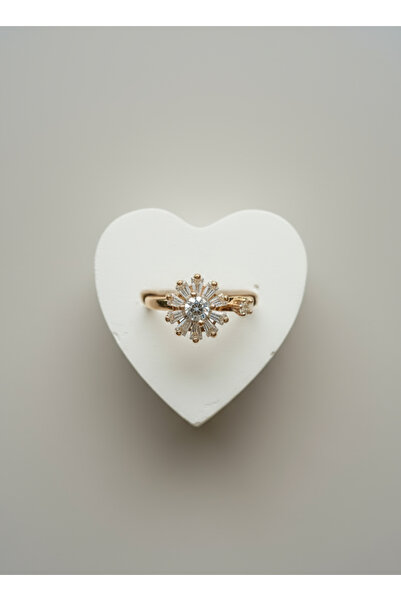 SENORA Çiçek Modelli Dönen Çelik Stres Yüzüğü Gold Renk