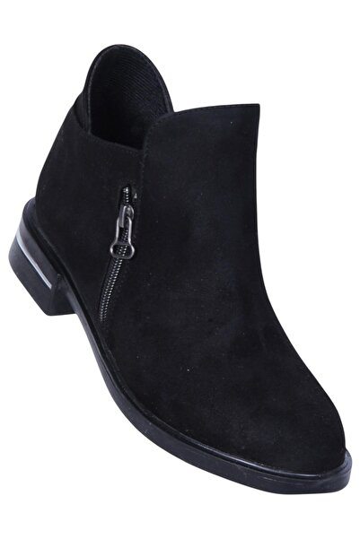 Ayakcenter Γυναικείες φλατ μπότες By16 Suede Black Moonlight