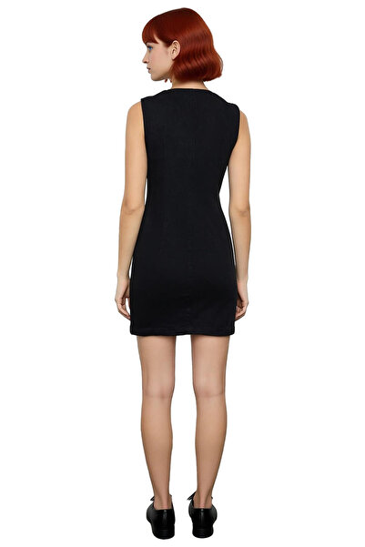 PayBuy K Double-Breasted Cut Sleeveless Plain Pattern Mini Denim Dress for Women Stay Stylish with 100% Cotton Content Quality