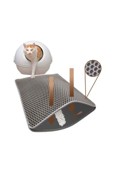 Jiffy سجادة قمامة قطط مزدوجة الطبقات، كبيرة (40×60 سم) - قابلة للطي ومقاومة للماء