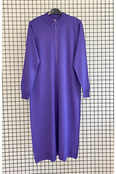 Armine Halkalı Fermuar ve Yüksek Yaka Triko Tunik