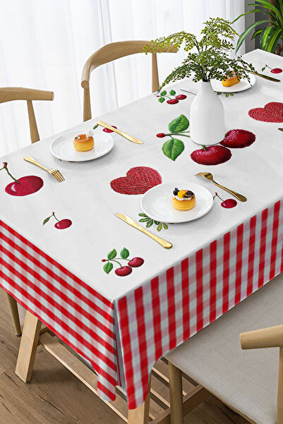 MonoHome Tablecloth Fruity 5D Digital Design- Hassle-Free Fabric Peach Cherry
