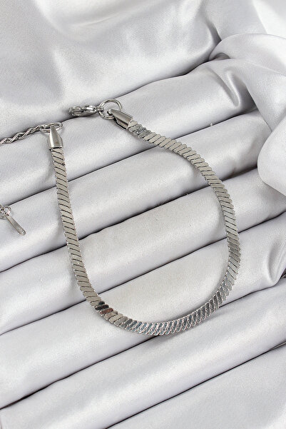 Skygo 316L Steel Silver Color Flat Chain Model Women's Bracelet - Tj-Bb7085