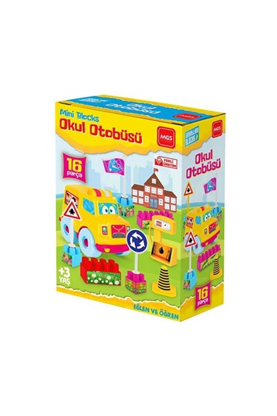 Birlik Lego School Bus Set 16 Pieces - URT-10-3597