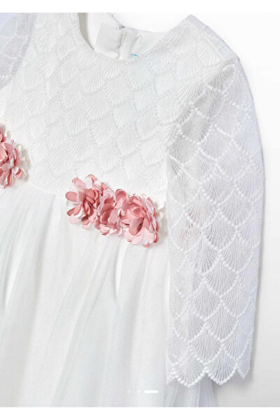 Abel & Lula Abel Lula Girls' Embroidered Tulle Dress - Cream