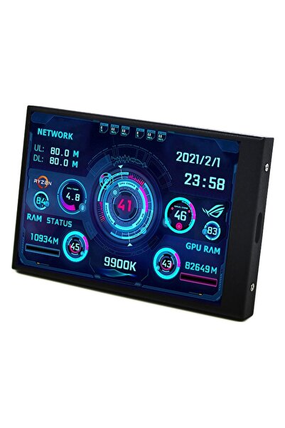 UnderShop Mini 3.5in IPS Gaming Display with System Monitoring, USB-C, 120mm Dust Filter & NATEC Husky 0.5g