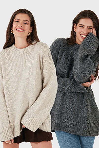 Lela Regular Fit Crew Neck Basic 2-Pack Knitwear Sweater Sweater 4616213S2