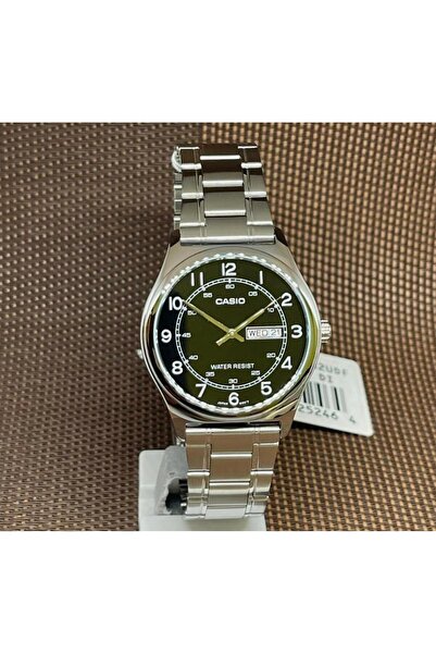 Casio MTP-V006D-1B2 Men's Stainless Steel Easy Reader Black Dial Day Date Analog Dress Watch