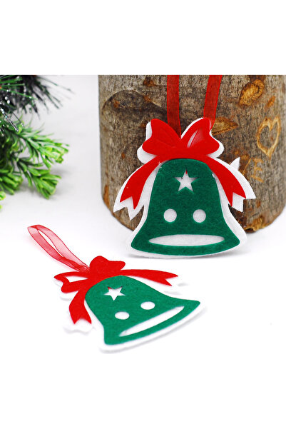 Bimotif Yılbaşı süsü, 1 adet keçe motif, çan