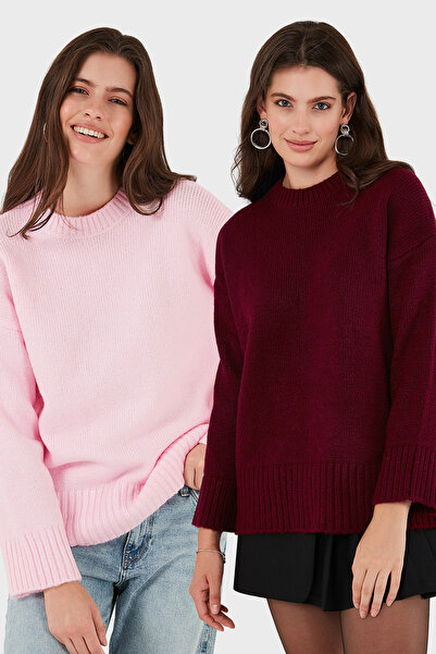 Lela Regular Fit Crew Neck Basic 2-Pack Knitwear Sweater Sweater 4616213S2