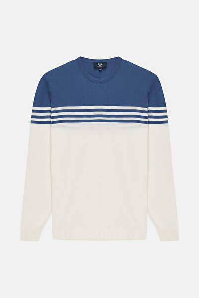 W Collection White Crocheted Crop Sweater with Crocheted Necklace