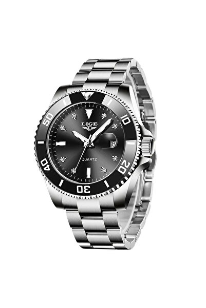 Lige Ceas bărbătesc 89151 argintiu-negru – design business, rezistent la șocu...