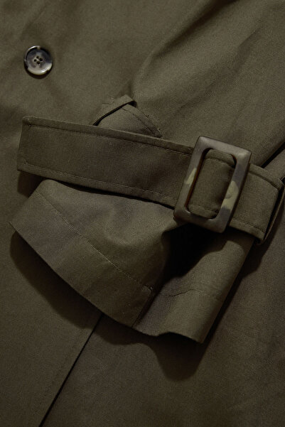 W Collection HAKİ KAPÜŞONLU TRENÇKOT