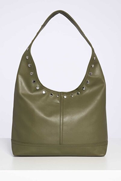 Stapled Women's Hand and Shoulder Bag