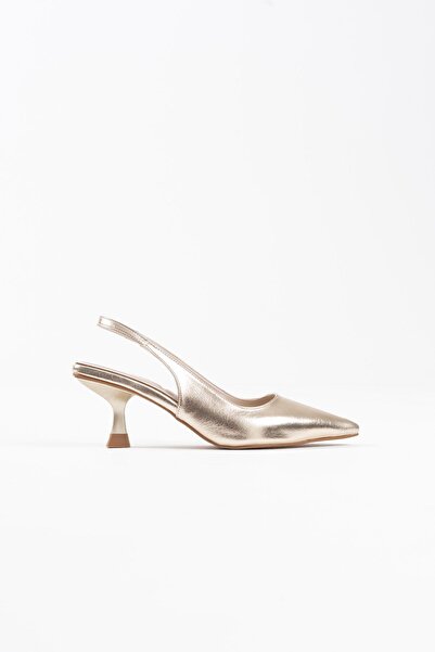 TRENDELLA Pantofi cu toc din piele lăcuită, aurii, pentru femei Angelica