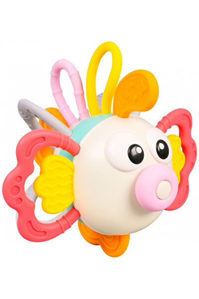 MalPlay Jucarie senzoriala pentru dentitie, in design colorat cu texturi si suprafete variate, 14 x 12 x 11.