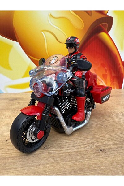 scntoys Kutulu Sesli Işıklı Oyuncak Motorsiklet Adamlı Yarış Motoru Plastik K...