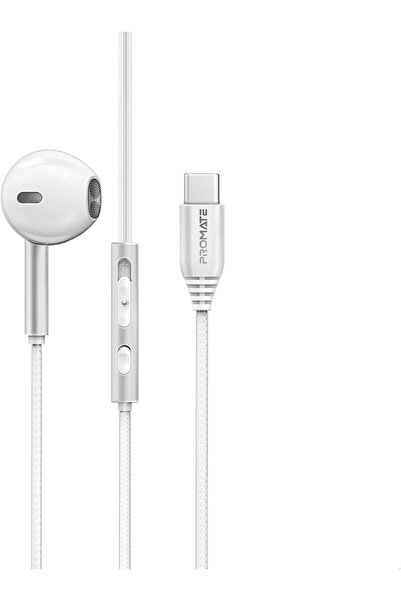 Promate سماعة أذن Laxi-M أحادية سلكية بمنفذ USB-C مع خاصية إلغاء الضوضاء ENC ...