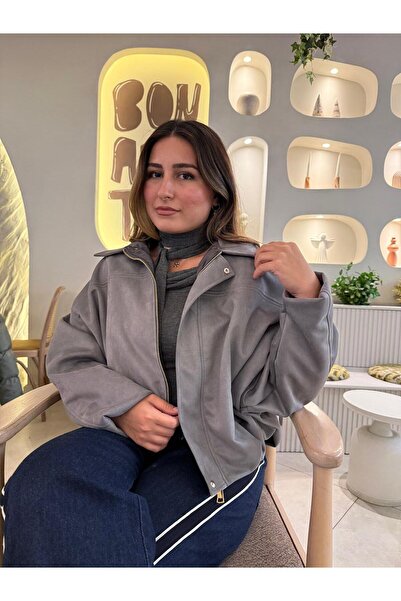 derrymore Suede Oversized Lux Soft Bomber Jacket