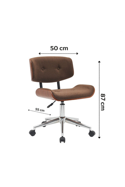 Ebticar Stylish Swivel Study Chair – Metal Frame and Cozy Fabric Cushion – Brown