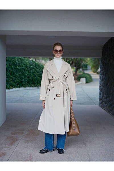 HENZA RÜZGARLIK TRENÇKOT TAŞ RENGİ