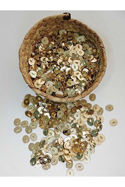 Tasarım زر معدني ذهبي 1.5 سم بيضاوي 20 قطعة.