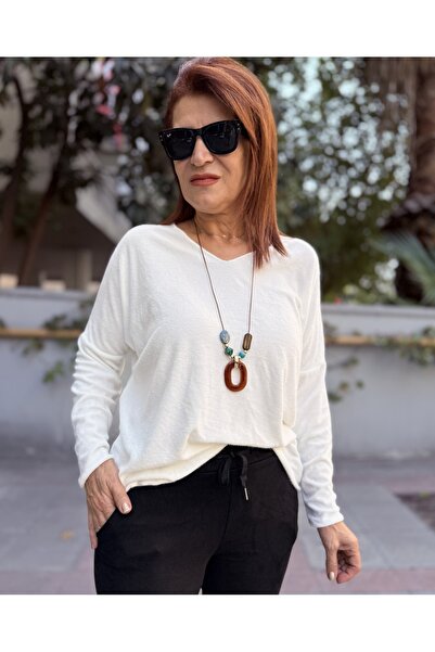 DenizEge Angora Yumoş Colier Pulover Stone