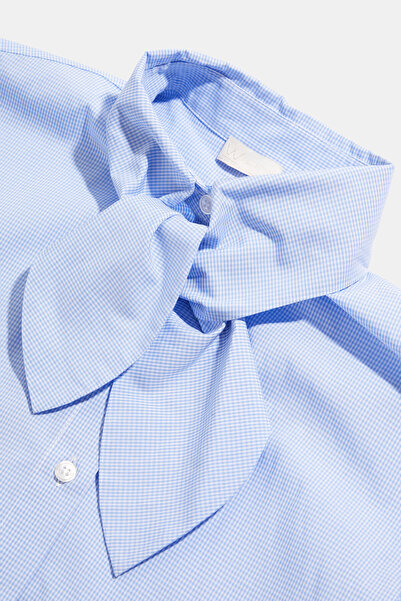 W Collection MAVİ ŞAL YAKA BLUZ