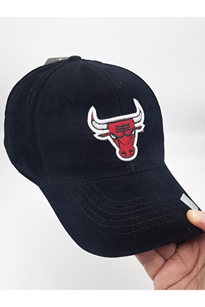 Zee Nba Chicago Bulls Nakışlı Siyah Renk Nubuk Süet Spor Şapka