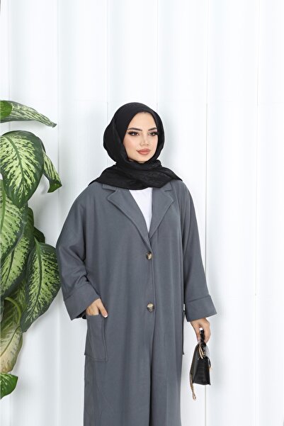 NİSUM MODA Corded Fabric Long Trench Coat