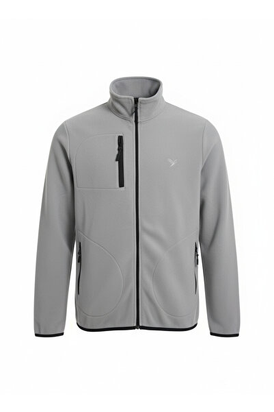 RAKİP سترة صوفية شتوية للجنسين عالية الجودة بسحاب كامل و3 جيوب ياقة مرتفعة متوسطة الطول