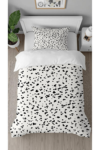 GREENDECOR Leopard Black and White Patterned Printed Specially Designed Single Person Style Stylish Duvet Cover Set Without Sheets