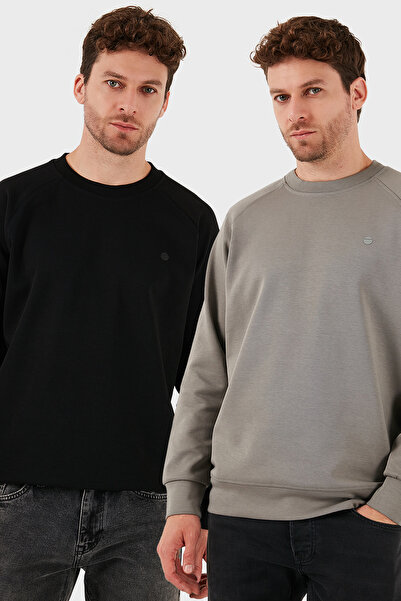 Buratti Stretch Cotton χαλαρή εφαρμογή Crew Neck 2-pack Sweat Ανδρικό SWEAT 5...