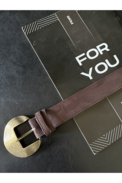 Fiori Дамски колан за панталони, колан за яке, колан за рокля, колан за риза от велур с овална катарама