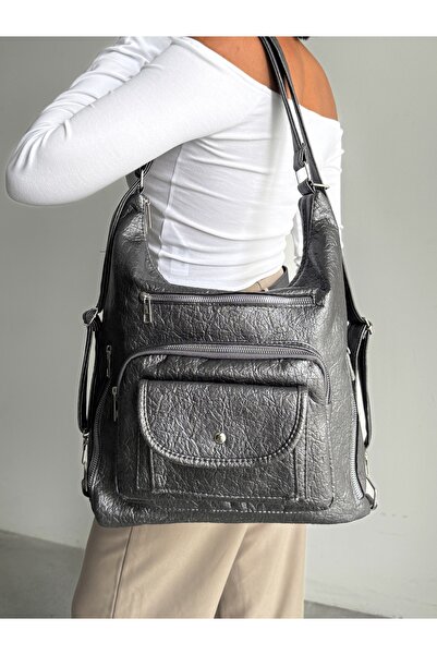 KIRASE New Model with Cover, High Quality Soft Leather, Multi-Sectioned, Large Size Backpack and Shoulder Bag