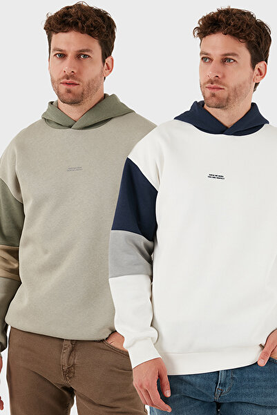 Buratti Βαμβακερό χαλαρή εφαρμογή με κουκούλα Μαλακό με χνούδι εσωτερικά Sh επένδυση fleece Πακέτο 2 τεμαχίων Sweat Men SWEAT 59052