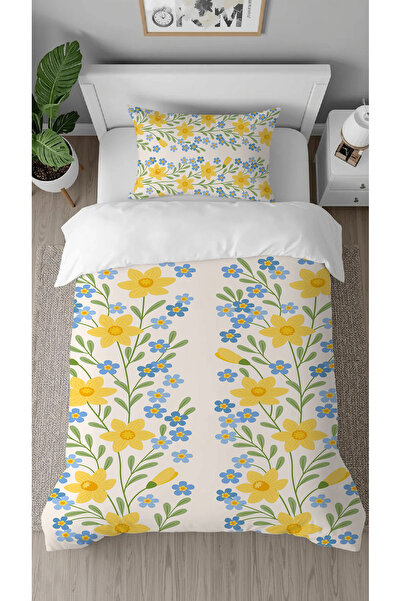 GREENDECOR Flori cu modele colorate cu imprimeu Design special, fără cearșaf,...