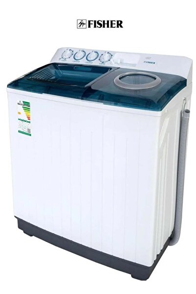fısher Top-Loading Semi-Automatic Washing Machine 8 kg, 220V/60Hz - White/Grey/Dark Turquoise (FW-P8
