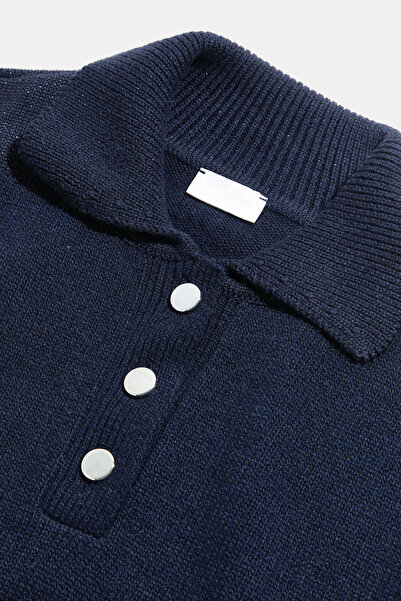 W Collection LACİVERT SİM DETAYLI TRİKO