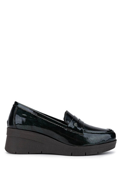 Tamer Tanca Kadın Hakiki Deri Yeşil Kroko Comfort Ayakkabı