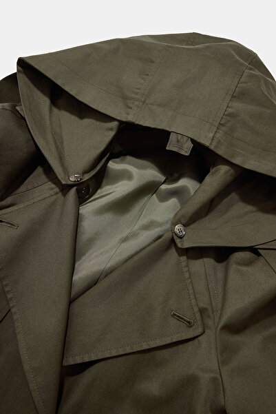 W Collection HAKİ KAPÜŞONLU TRENÇKOT