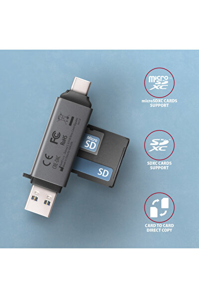 Other AXAGON Mobile USB 3.2 Gen 1 MINI card reader with USB-C and USB-A connectors | CRE-DAC