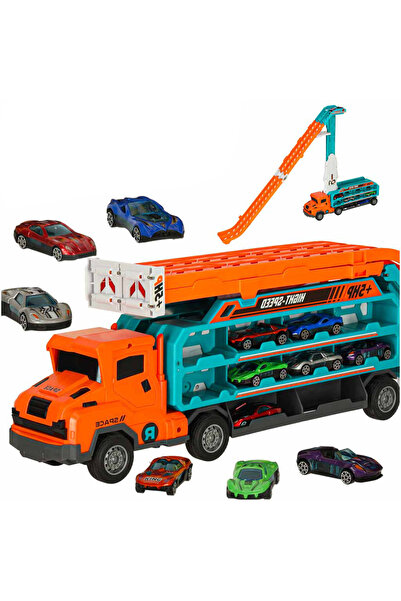 zola Transport truck playset with launch track, 6 cars