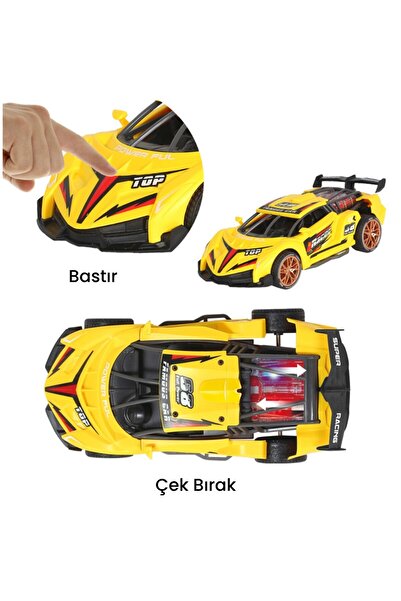 Vardem Friction Powered Sound and Light Sports Cars 18 cm - Yellow