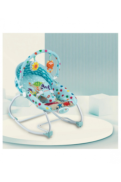 MalPlay Multifunctional baby rocking chair with removable toy bar, safety harness and